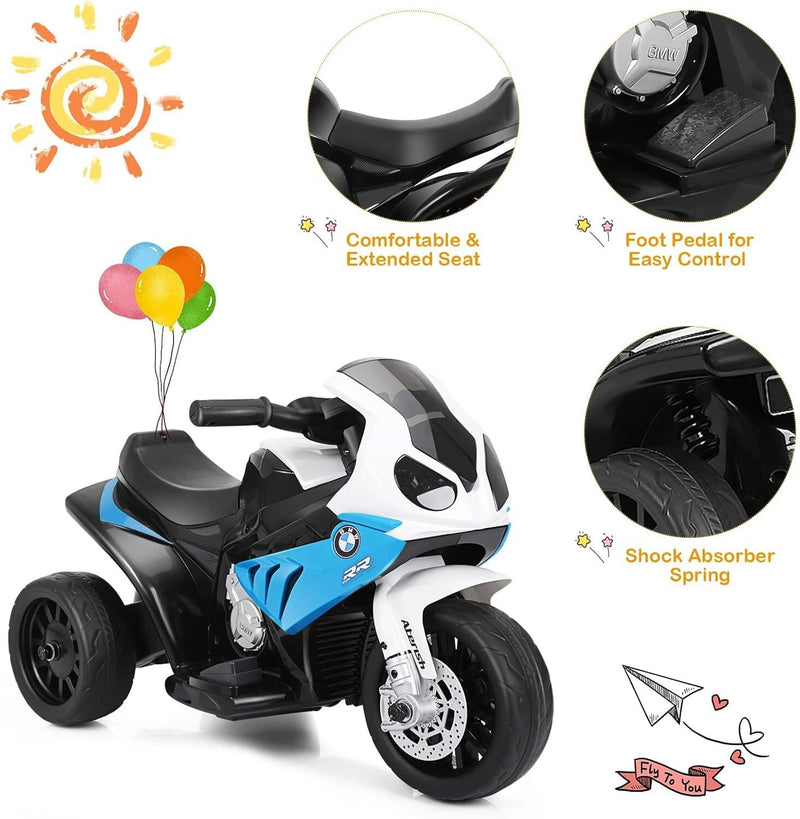 Motocicleta Eléctrica Infantil 6V con 3 Ruedas, Música y Luz Magic Cars 3