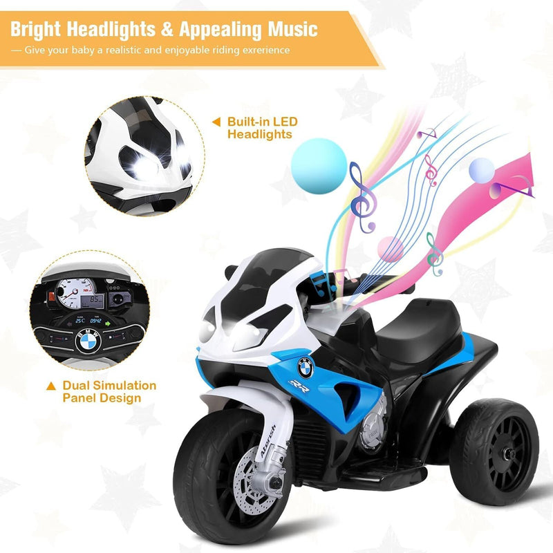 Motocicleta Eléctrica Infantil 6V con 3 Ruedas, Música y Luz Magic Cars 4