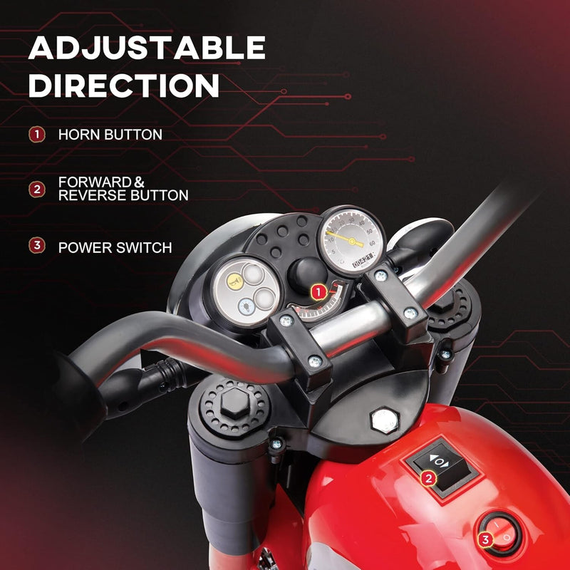 Motocicleta eléctrica para niños con batería 6V, 3 ruedas, música y luces Magic Cars 5