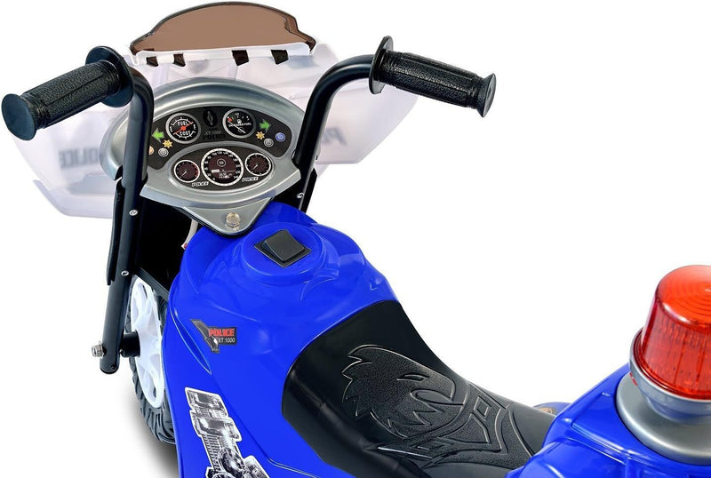 Motocicleta eléctrica policía 6V para niños de 2 a 3 años con sirena y luces Magic Cars 2