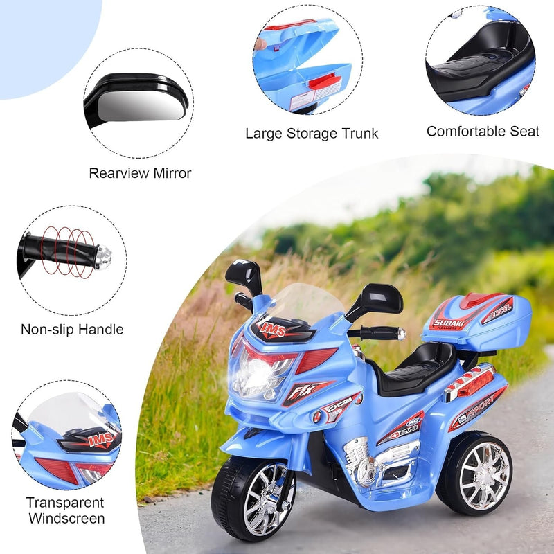 Motocicleta eléctrica de policía 6V para niños de 2 a 3 años con sirena y luces Magic Cars 1