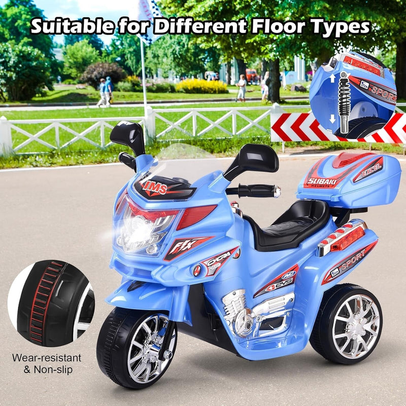 Motocicleta eléctrica de policía 6V para niños de 2 a 3 años con sirena y luces Magic Cars 6