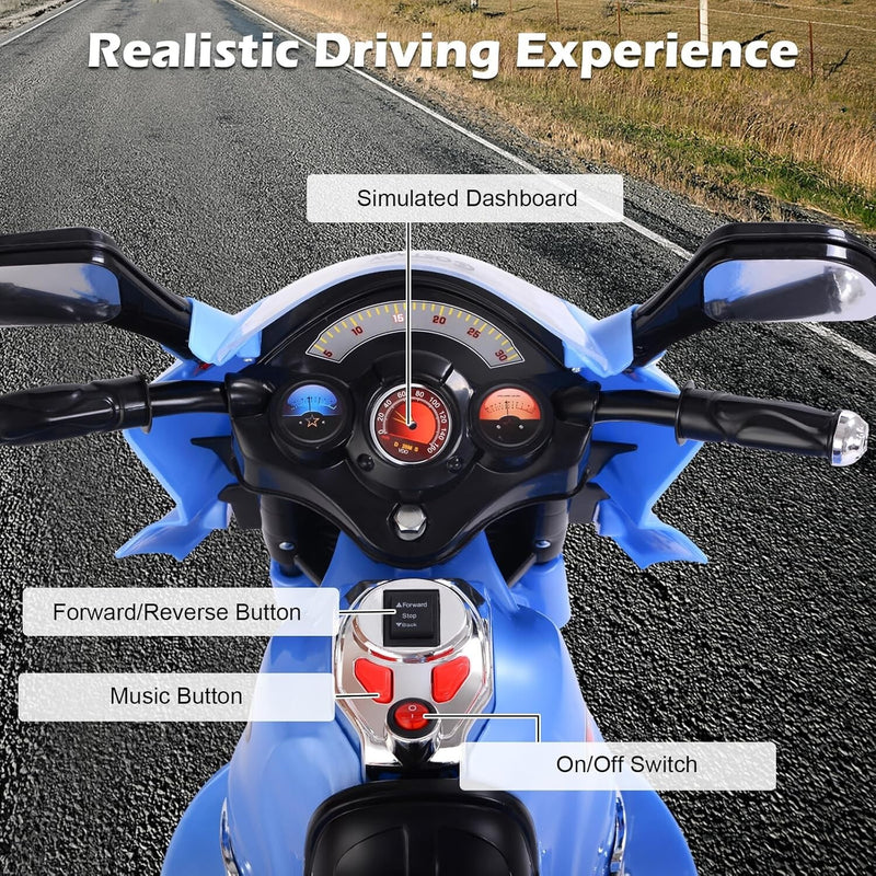 Motocicleta eléctrica 6V para niños de 2 a 3 años con sirena y luces estilo policía Magic Cars 1