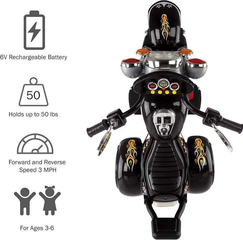 Motocicleta Eléctrica para Niños de 3 a 7 Años con Luces y Sonido para Jugar Magic Cars 6