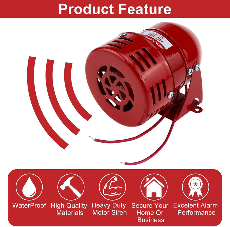 Industrial Electric Motor-Driven Red Siren Alarm 110V AC 114dB 1 Piece Magic Cars 2