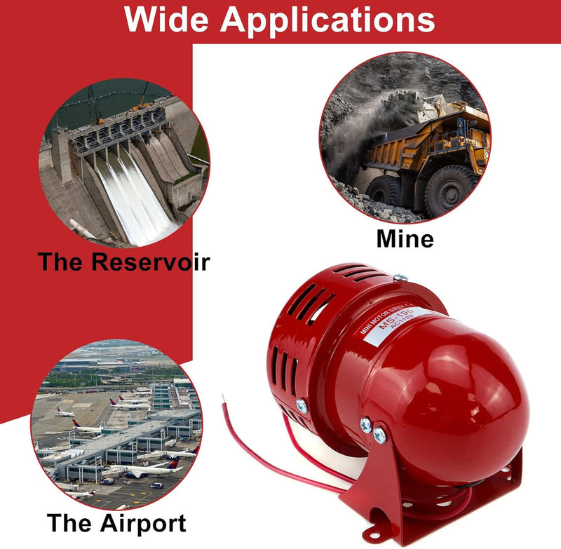 Electric Industrial Motor-Driven Red Alarm Siren 110V AC 114dB 1 Piece Magic Cars 6