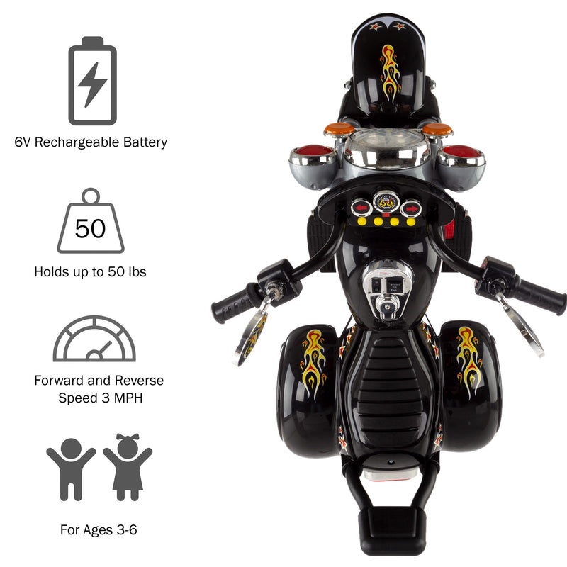 Battery Operated Kids Ride-On Chopper Style Motorcycle Bike for Ages 2-4 Magic Cars 3