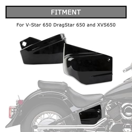 Left and Right Battery Side Panels for V Star 650 Motorcycle in Black Magic Cars 2