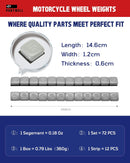 Motorcycle Vibration Resistant Wheel Weights, 0.18 Oz (5 G), 72 Pcs Pack Magic Cars 2