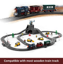 Battery-Powered Train Set for Wooden Tracks - 3-Piece Playset for Kids Ages 3 and Up Magic Cars 5