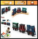 Battery-Powered Train Set for Wooden Tracks - 3-Piece Playset for Kids Ages 3 and Up Magic Cars Variant 0