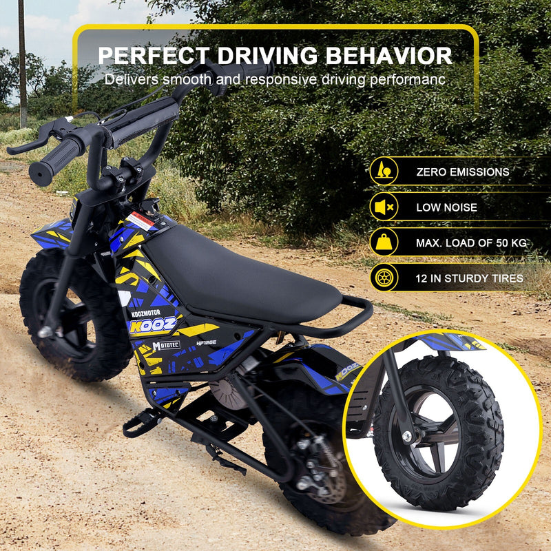 24V 250W Electric Lithium Mini Bike HP120E Blue, Speed up to 10 MPH Magic Cars 2