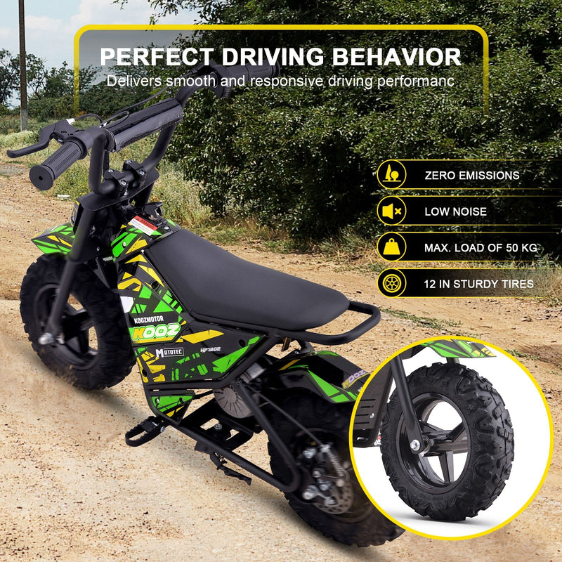 24V 250W Electric Lithium-Powered Mini Bike HP120E Green Up to 10 MPH Magic Cars 4