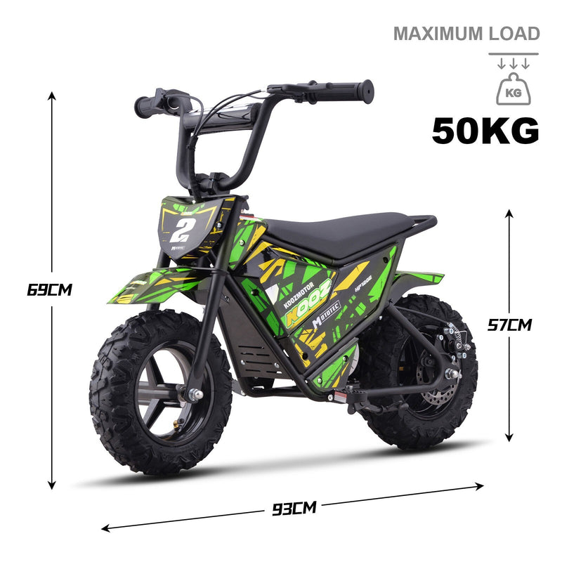 24V 250W Electric Lithium-Powered Mini Bike HP120E Green Up to 10 MPH Magic Cars 6