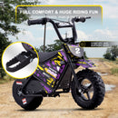 24V 250W Electric Lithium-Powered Mini Bike HP120E Purple Up to 10 MPH Magic Cars 4