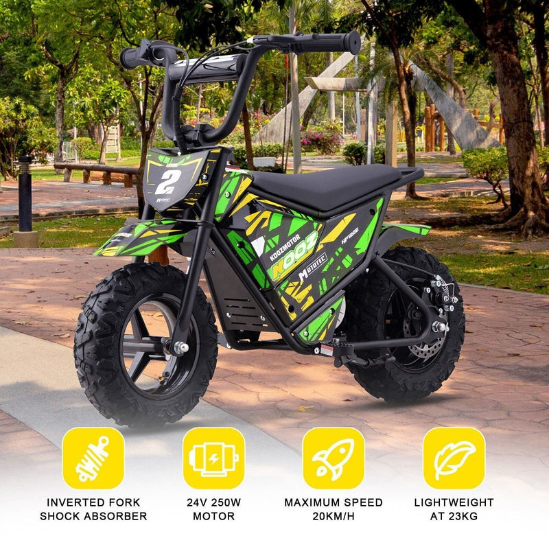 24V 250W Electric Mini Bike Green (HP120E) Magic Cars 1