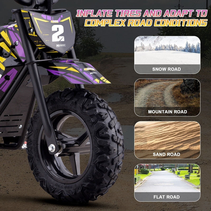 24V 250W Electric Mini Bike Purple Model HP120E Magic Cars 5