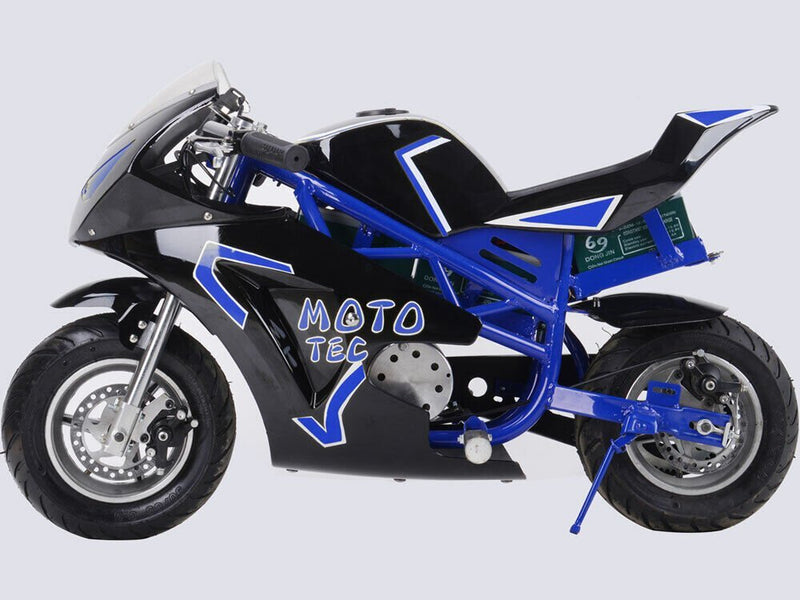 36V 500W Electric Pocket Bike GT Blue with Steel Frame, Disc Brakes, Key Start, 20 MPH Magic Cars 1