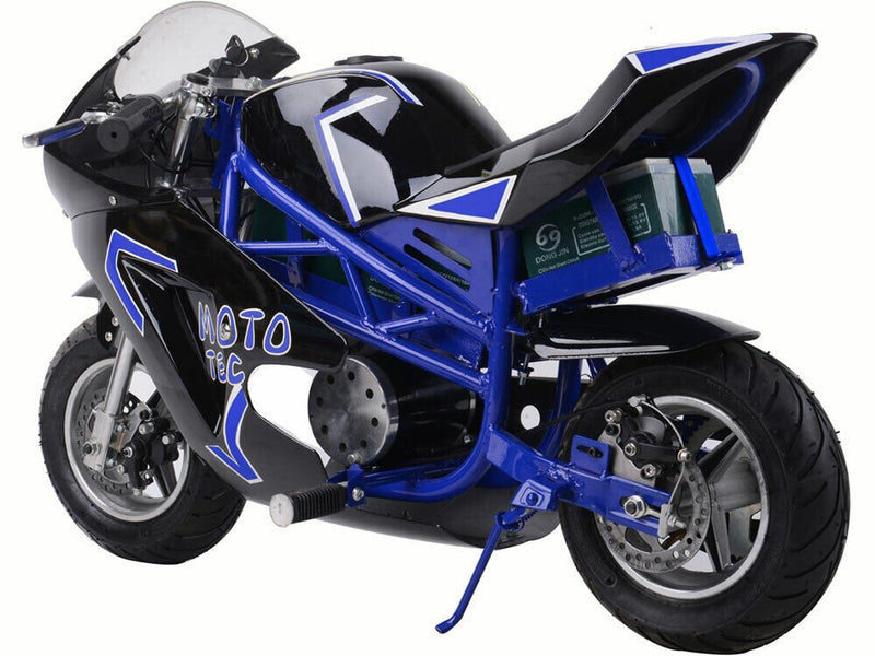 36V 500W Electric Pocket Bike GT Blue with Steel Frame, Disc Brakes, Key Start, 20 MPH Magic Cars 2