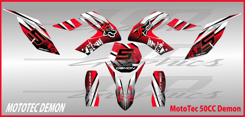 50CC Demon Graphics Kit with Thick High Gloss Decals Magic Cars Variant 0