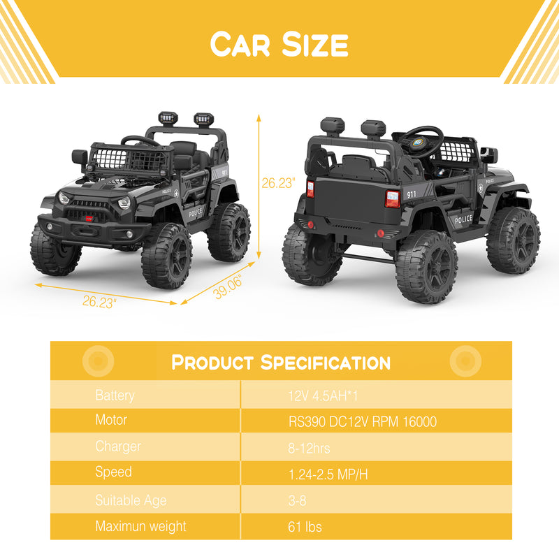 Electric Ride-On Truck with Remote Control, Multiple Colors, 2-Speed Options Magic Cars 10