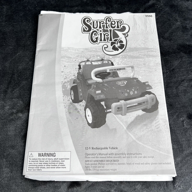 Surfer Girl Battery-Powered Ride-On Toy Car Owner's Manual Only Magic Cars Variant 0