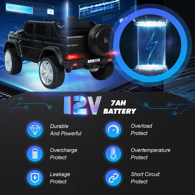 12V Electric Kids Ride-On Car with LED Lights and Music Remote Control, Black Magic Cars 3