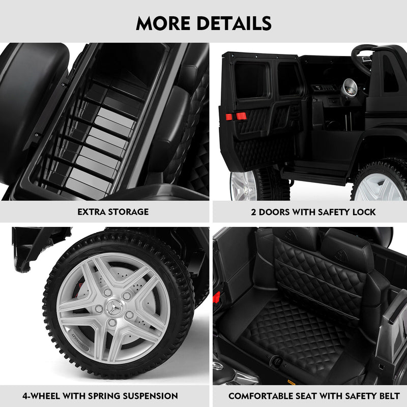 12V Electric Kids Ride-On Car with LED Lights, Music, and Remote Control – Black Mercedes-Benz Style Magic Cars 10