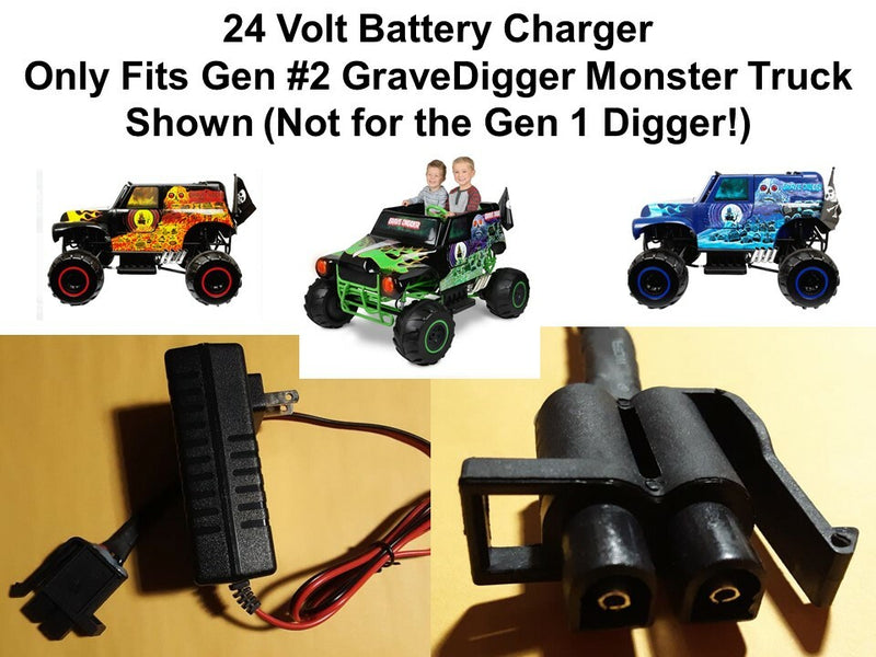 24V Replacement Charger for Power Wheels Grave Digger Toy Vehicle Magic Cars Variant 0