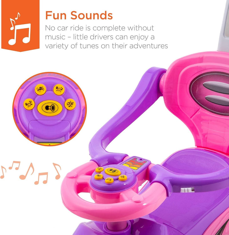 3-in-1 Ride-On Car Toy for Toddlers Ages 2-4 Years Magic Cars 4