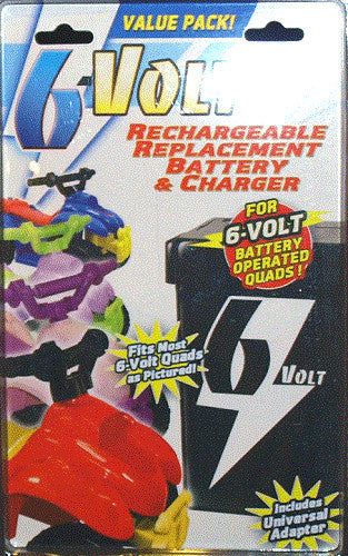 6 Volt Rechargeable Replacement Battery and Charger for Quads Magic Cars 1