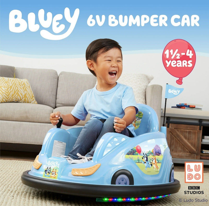 6V Bluey Bumper Car Ride-On Toy for Children by Flybar - 1 Count Magic Cars 3