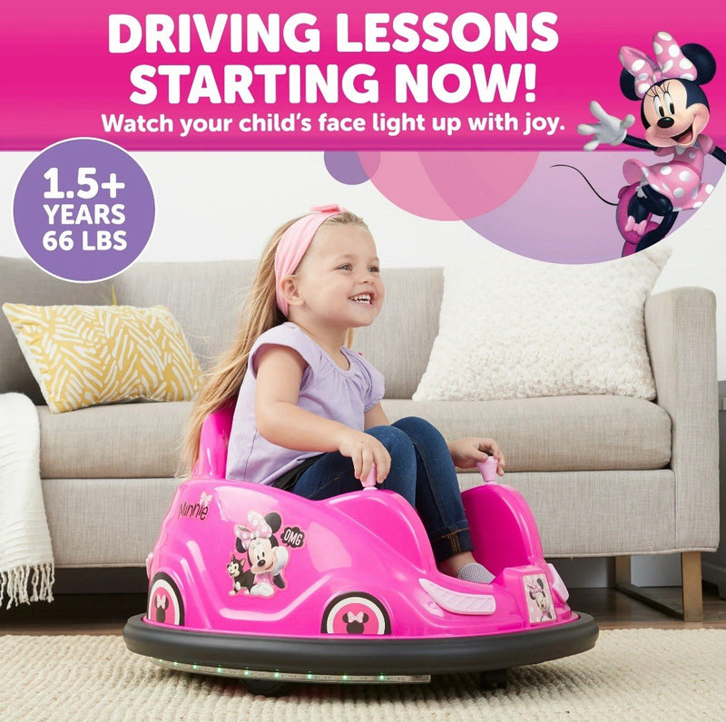 6V Disney Minnie Bumper Car Ride-On Toy by Flybar Magic Cars 1
