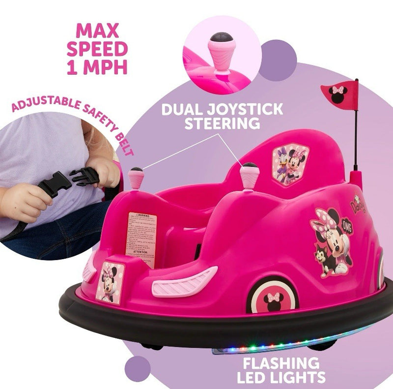 6V Disney Minnie Bumper Car Ride-On Toy by Flybar Magic Cars 2
