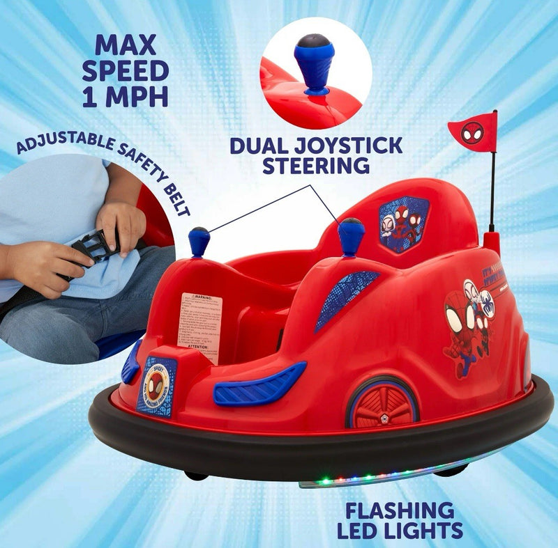 6V Marvel Spidey Bumper Car Ride-On Toy by Flybar Magic Cars 6