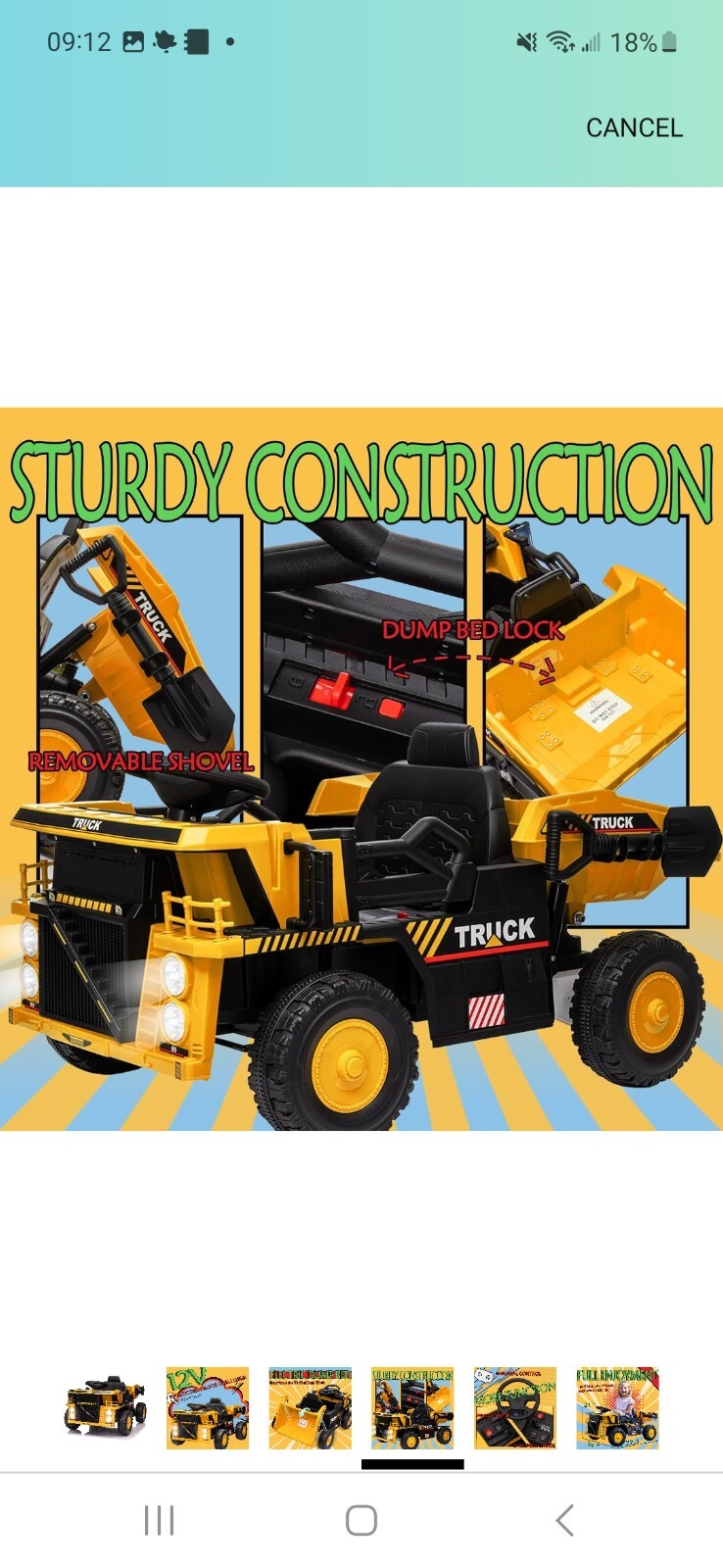 Electric Kids Dump Truck Construction Vehicle with 4 MPH Speed Magic Cars 1