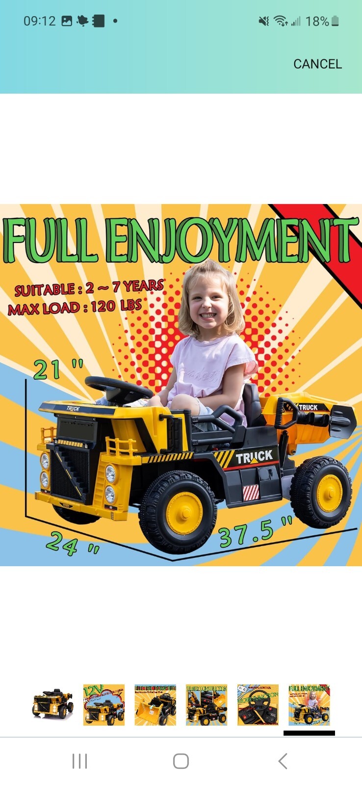 Electric Kids Dump Truck Construction Vehicle with 4 MPH Speed Magic Cars 4