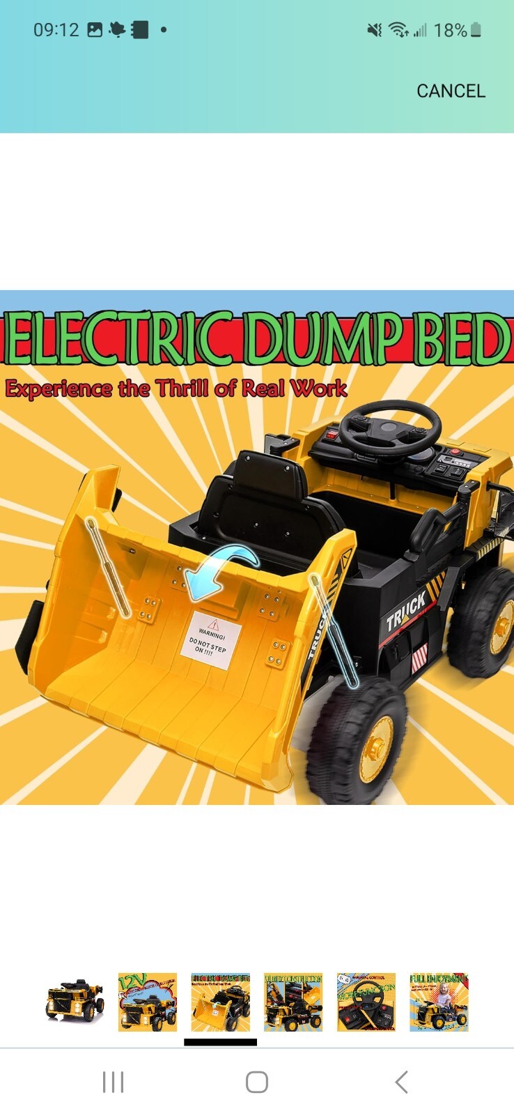 Electric Kids Dump Truck Construction Vehicle with 4 MPH Speed Magic Cars 5