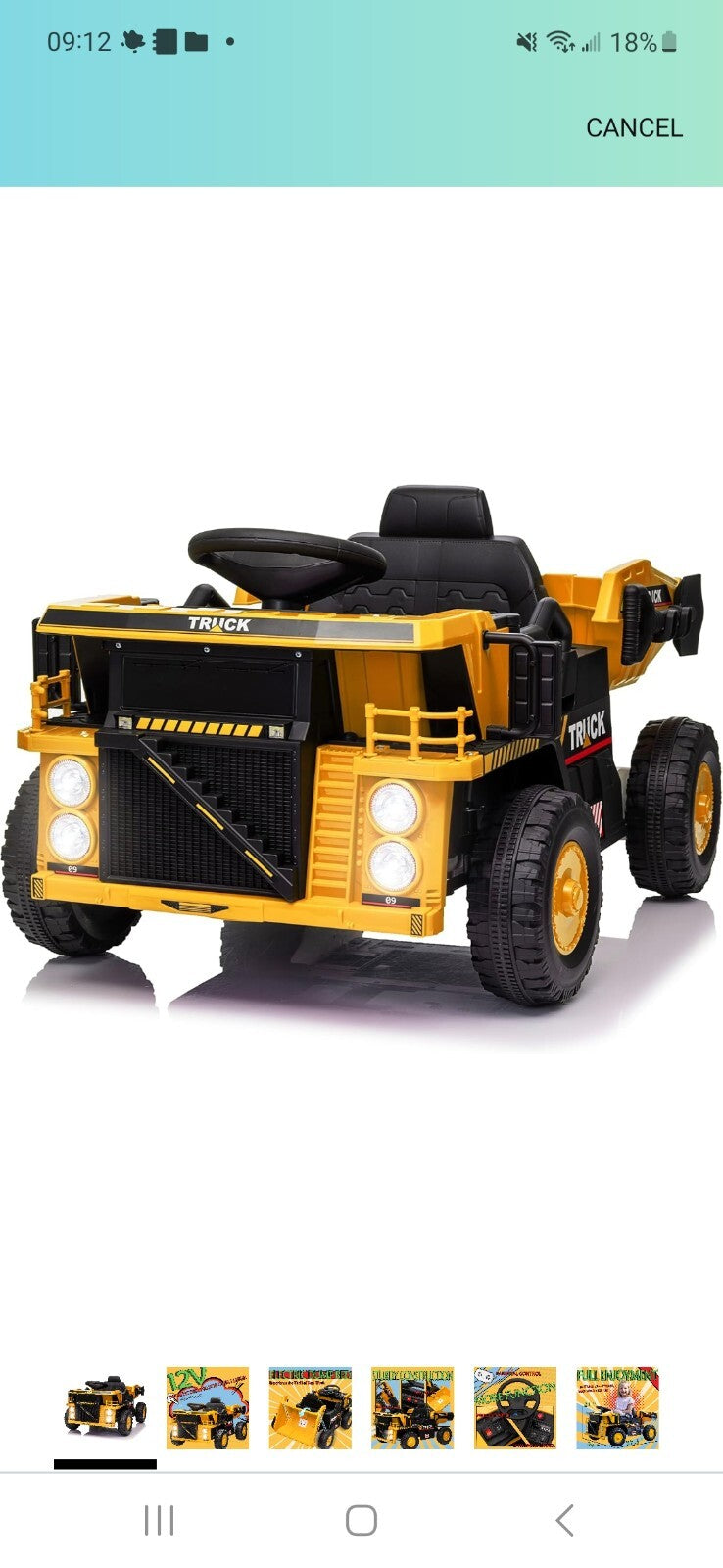 Electric Kids Dump Truck Construction Vehicle with 4 MPH Speed Magic Cars Variant 0