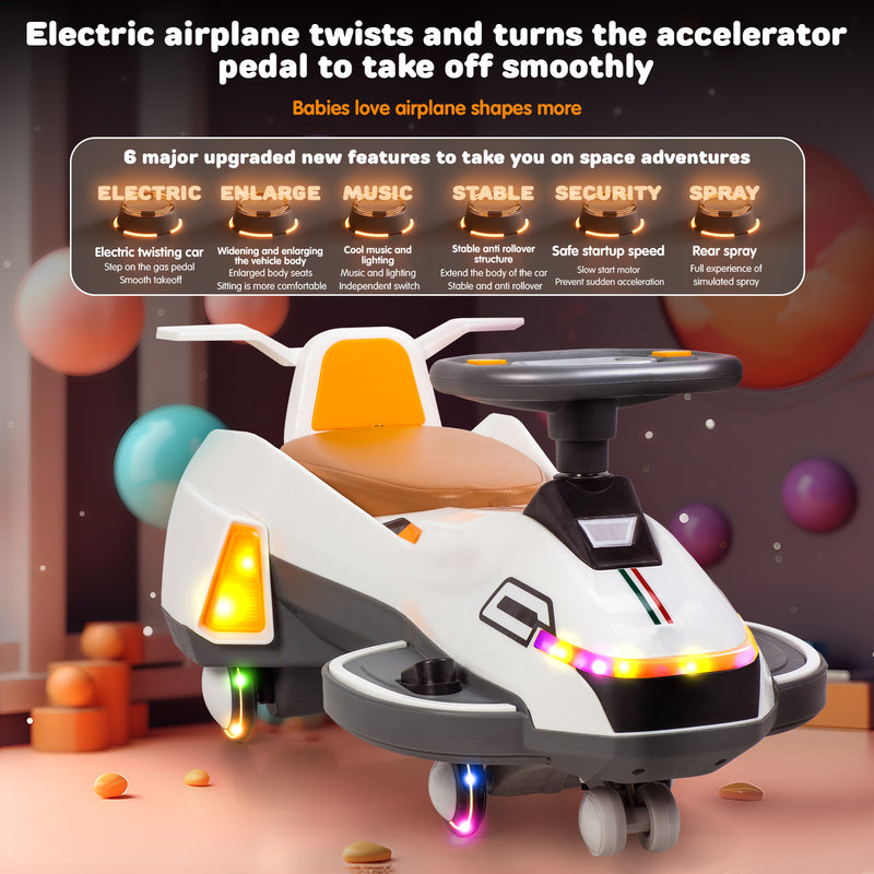 Electric Wiggle Ride-On Car with Swivel Scooter and Twist-Go Swing for Kids Magic Cars 4
