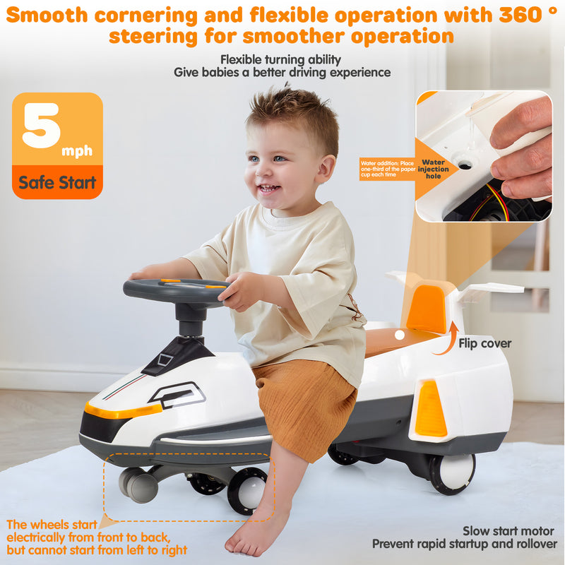 Electric Wiggle Ride-On Car with Swivel Scooter and Twist-Go Swing for Kids Magic Cars 8