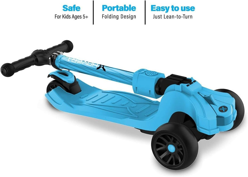 Hover 1 Ziggy LED KidKick Folding Lightweight Portable Scooter Magic Cars 4
