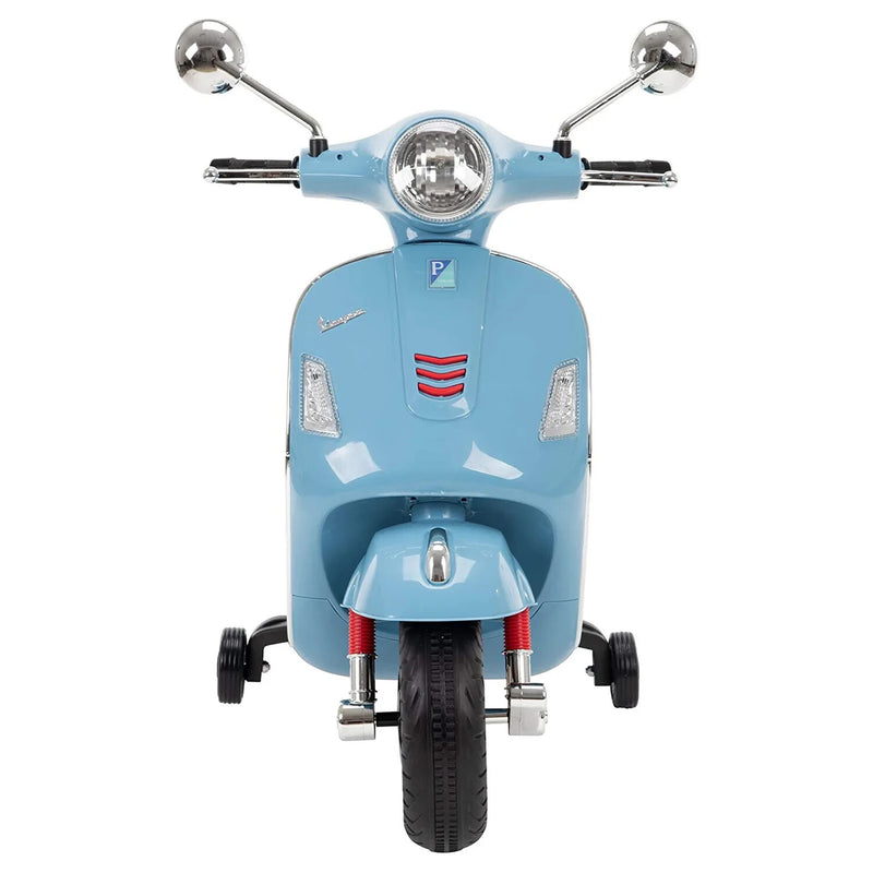6V Blue Kids Vespa Ride-On Scooter with Lights and Sound, 2 MPH Battery Powered Magic Cars 1