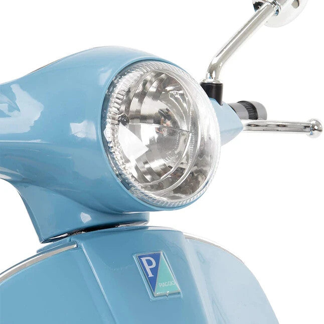 6V Blue Kids Vespa Ride-On Scooter with Lights and Sound, 2 MPH Battery Powered Magic Cars 4