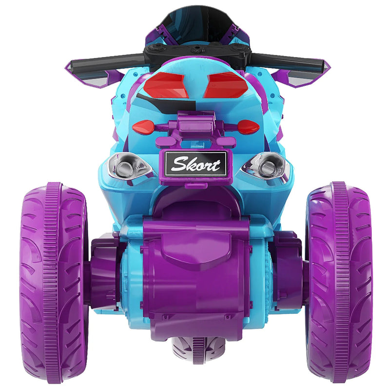 12V Electric Kids Ride-On Dirt Bike Motorcycle with 3 Wheels and LED Lights, Multi-Color Magic Cars 3