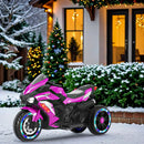 12V Electric Kids Ride-On Dirt Bike Motorcycle with 3 Wheels and Lights - Purple Magic Cars 1