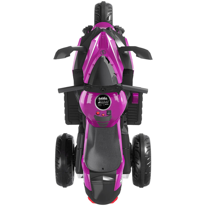 12V Electric Kids Ride-On Dirt Bike Motorcycle with 3 Wheels and Lights - Purple Magic Cars 2