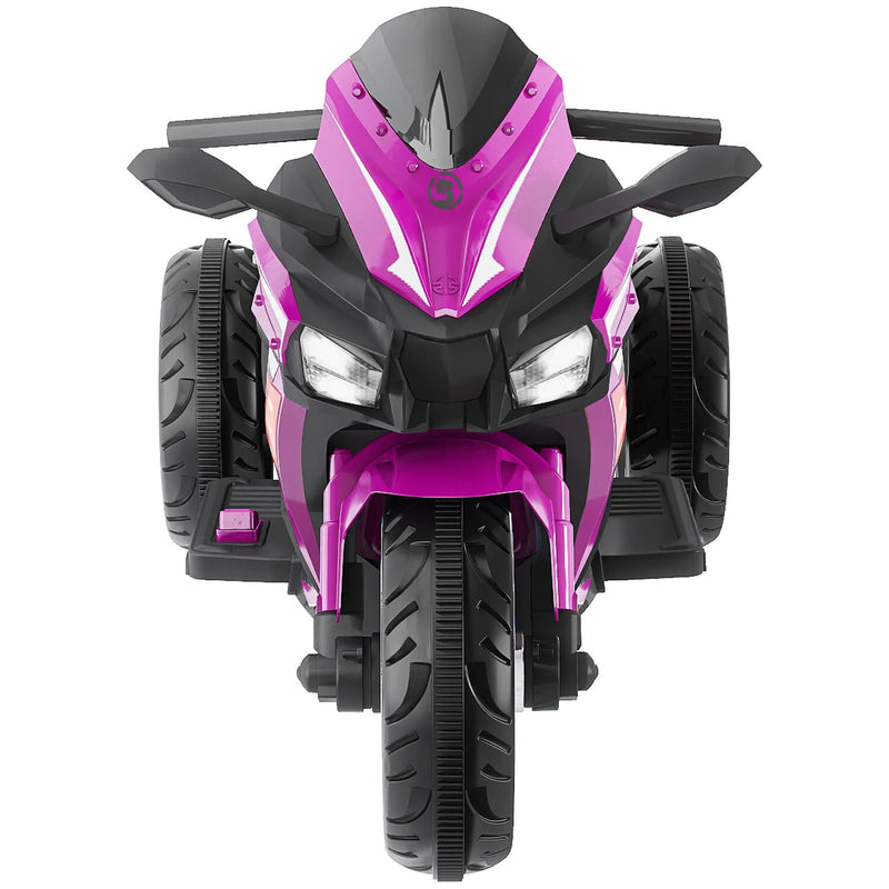 12V Electric Kids Ride-On Dirt Bike Motorcycle with 3 Wheels and Lights - Purple Magic Cars 4