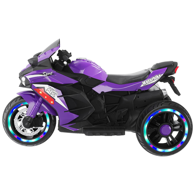 12V Electric Kids Ride-On Dirt Bike Motorcycle with 3 Wheels and Lights in Purple Magic Cars 1