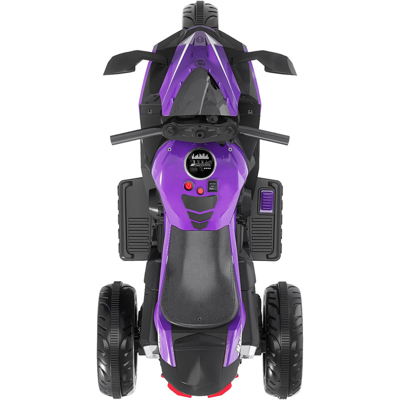 12V Electric Kids Ride-On Dirt Bike Motorcycle with 3 Wheels and Lights in Purple Magic Cars 3